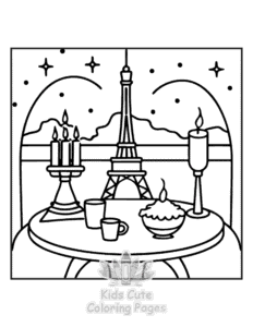 Cozy Europe coloring page for boys, printable at home