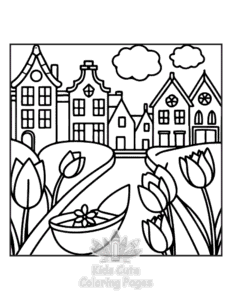 Cozy Europe coloring page for boys, printable at home