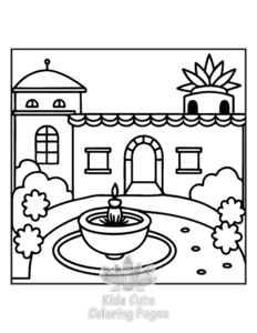 Easy Cozy Europe coloring sheet for young children