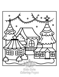 Cozy Europe coloring page for girls, free to print