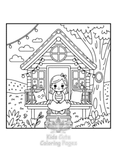Cozy Girl with Summer Vibes coloring page for boys, printable at home