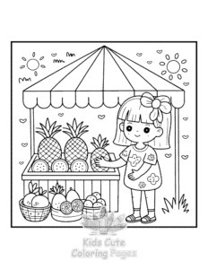 Free Cozy Girl with Summer Vibes coloring pages to print at home