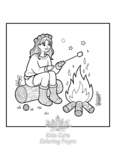 Free Cozy Girl with Summer Vibes coloring pages to print at home