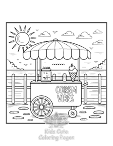 Cozy Girl with Summer Vibes coloring page for classroom activities