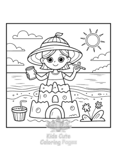 Free Cozy Girl with Summer Vibes coloring pages to print at home