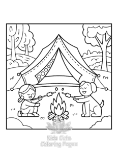 Easy Cozy Girl with Summer Vibes coloring sheet for young children