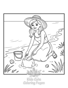 Free Cozy Girl with Summer Vibes coloring pages to print at home