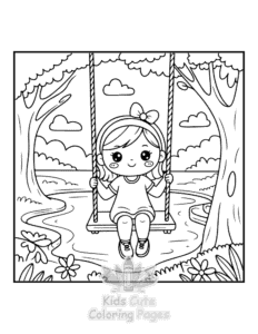 Cozy Girl with Summer Vibes coloring page for boys, printable at home