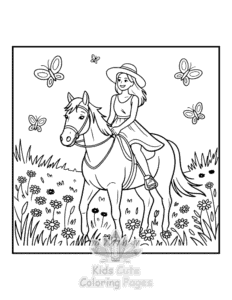 Simple Cozy Girl with Summer Vibes coloring page for toddlers