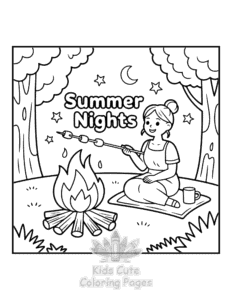 Free Cozy Girl with Summer Vibes coloring pages to print at home