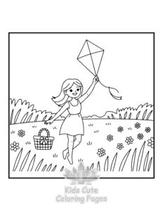 Free printable Cozy Girl with Summer Vibes coloring page for kids