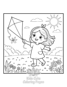Cozy Girl with Summer Vibes coloring page for girls, free to print