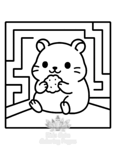 Free Cozy Hamsters in a Maze coloring pages to print at home