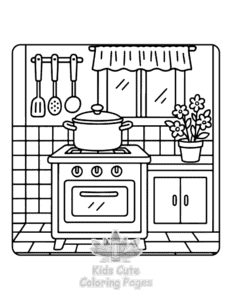 Easy Cozy Home Moments coloring sheet for young children