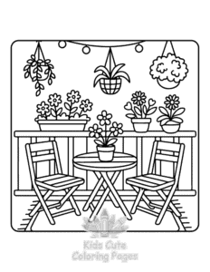 Cozy Home Moments coloring page for girls, free to print