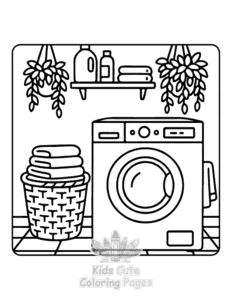 Cozy Home Moments coloring page for boys, printable at home
