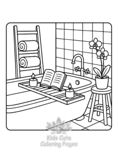 Easy Cozy Home Moments coloring sheet for young children