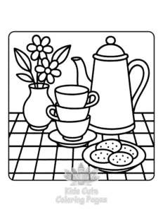 Free printable Cozy Home Moments coloring page for kids
