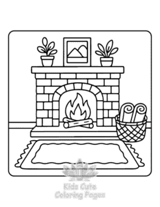 Printable Cozy Home Moments coloring sheet for preschoolers