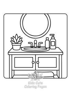 Printable Cozy Home Moments coloring sheet for preschoolers