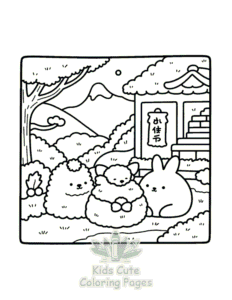 Free printable Cozy Japan coloring page for kids