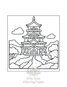 Easy Cozy Japan coloring sheet for young children