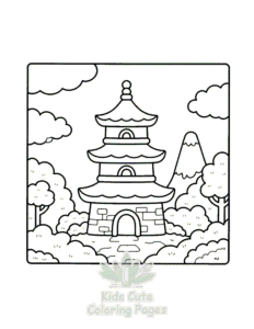 Free printable Cozy Japan coloring page for kids