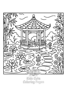 Simple Cozy Landscape coloring page for toddlers