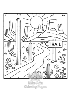 Easy Cozy Landscape coloring sheet for young children