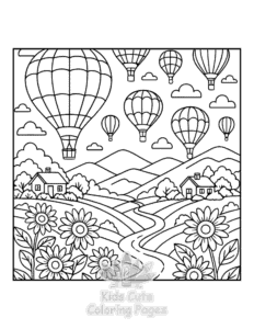 Cozy Landscape coloring page for girls, free to print