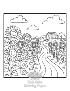 Cozy Landscape coloring page for girls, free to print