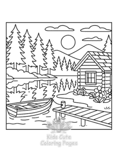Free Cozy Landscape coloring pages to print at home
