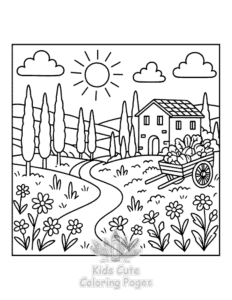 Free Cozy Landscape coloring pages to print at home