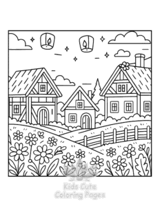 Cozy Landscape coloring page for boys, printable at home