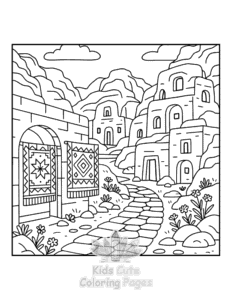 Printable Cozy Landscape coloring sheet for preschoolers
