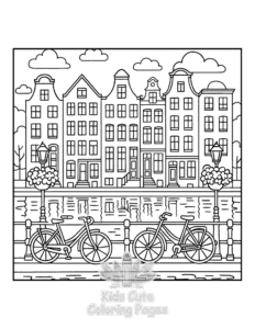 Easy Cozy Landscape coloring sheet for young children