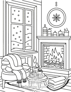 Cozy Spaces coloring page for boys, printable at home