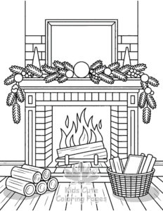 Cozy Spaces coloring page for boys, printable at home