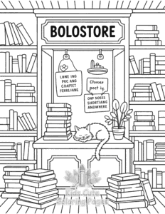 Printable Cozy Spaces coloring sheet for preschoolers