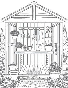 Cozy Spaces coloring page for girls, free to print