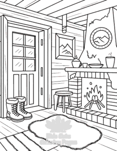 Easy Cozy Spaces coloring sheet for young children