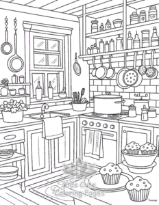 Free Cozy Spaces coloring pages to print at home