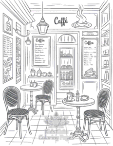Easy Cozy Spaces coloring sheet for young children