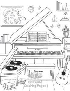 Cozy Spaces coloring page for girls, free to print