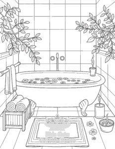 Free Cozy Spaces coloring pages to print at home