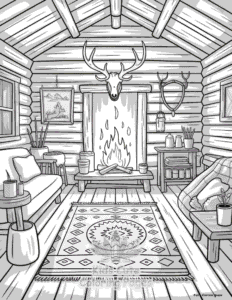Free Cozy Spaces coloring pages to print at home