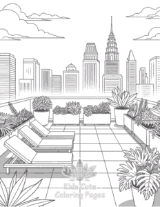 Cozy Spaces coloring page for boys, printable at home