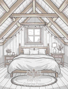 Cozy Spaces coloring page for classroom activities