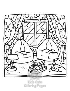 Simple Cute Cozy Eras coloring page for toddlers