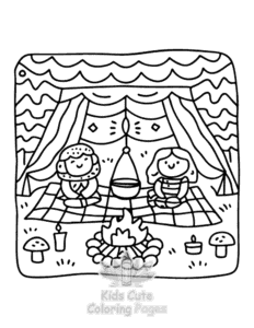 Easy Cute Cozy Eras coloring sheet for young children